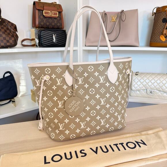 Louis Vuitton Empreinte Monogram Spring In The City Neverfull MM Beige Cream - Picture 1 of 14